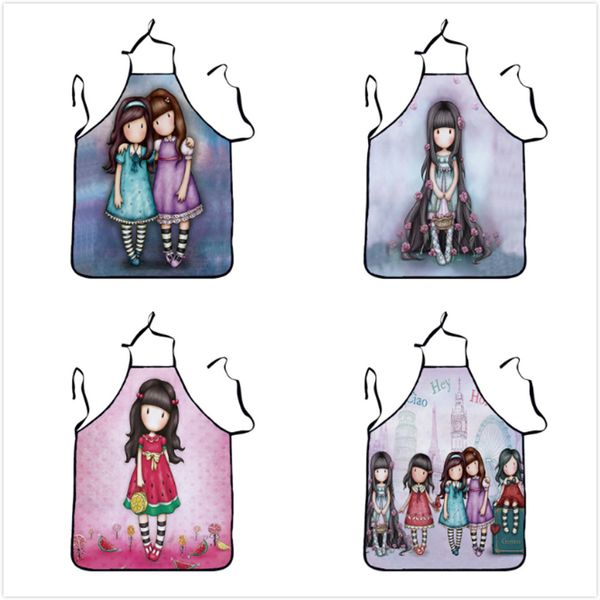 

little girl cartoon apron cooking kitchen chef apron for dinner party women lady kids cleaning dress delantal cocina