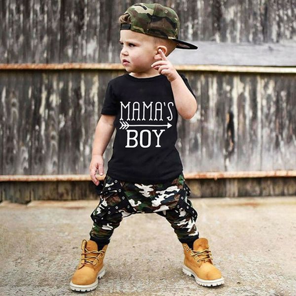 

toddler boys clothes set letter t shirt + camouflage chain pants tracksuit children clothing suit child baby outfits 2 3 4 years, White