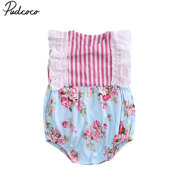 

pudcoco 0-24months newborn baby girls casual cotton o-neck sleeveless lace ruffledjumpsuit bodysuit clothes sunsuit outfits