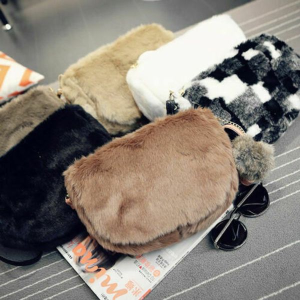 

2020 us women shoulder bag ladies faux fur handbag purse crossbody messenger bag