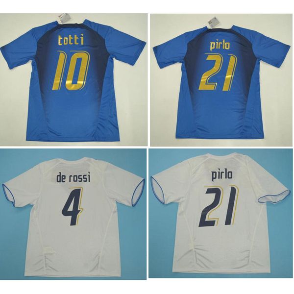 

2006 italy retro soccer jerseys gattuso cannavaro football shirt totti del piero jersey pirlo classic maillot de foot, Black;yellow