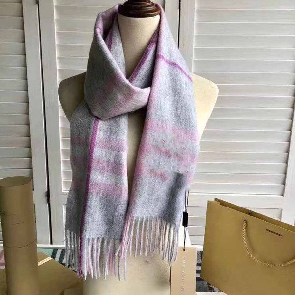 

11color design woman and mens 100% cashmere plaid scarf luxury shawl size180*30 fashion for autumn and winter double-sided with hand bag, Blue;gray