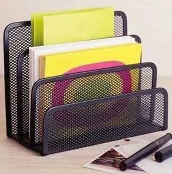 

17,5 * 9 * 12,5 см desktop file holder metal mesh file box блок данные файлов rack документы бар box хранение полка office organizer