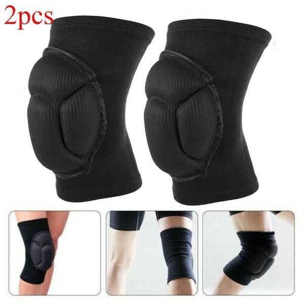 

2pc knee pads kneepad knee brace support protector football volleyball sport pad, Black;gray