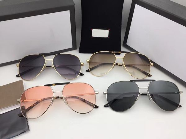 

59-14-145 fashion luxury evidence sunglasses retro vintage men brand designer shiny gold frame laser logo women with 0237, White;black