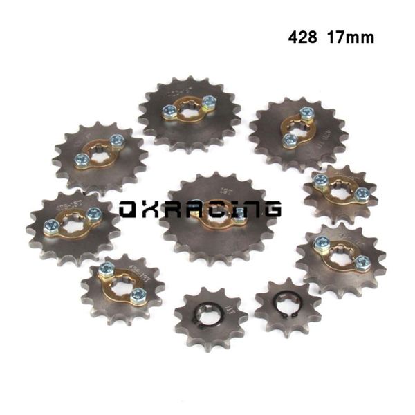 

428 10-19t 17mm motorcycle front engine sprocket for dirt bike atv go kart quad pitbike buggy