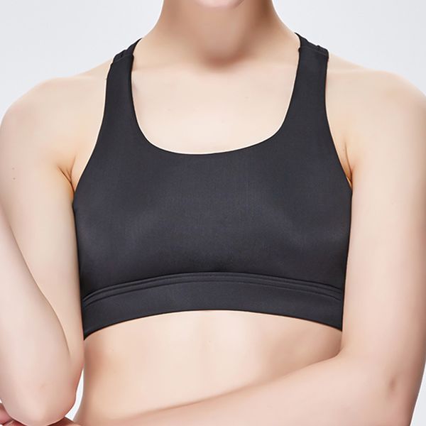 

woman sports bra shockproof yoga running gym fitness vest brassiere sport femme workout bras deportivo mujer cross back vest, White;black