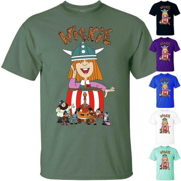 

anime vicky викинг v1 мультфильм плакат серии tv 1974 все размеры s-3xl hip-hop мужской женский футболка, White;black