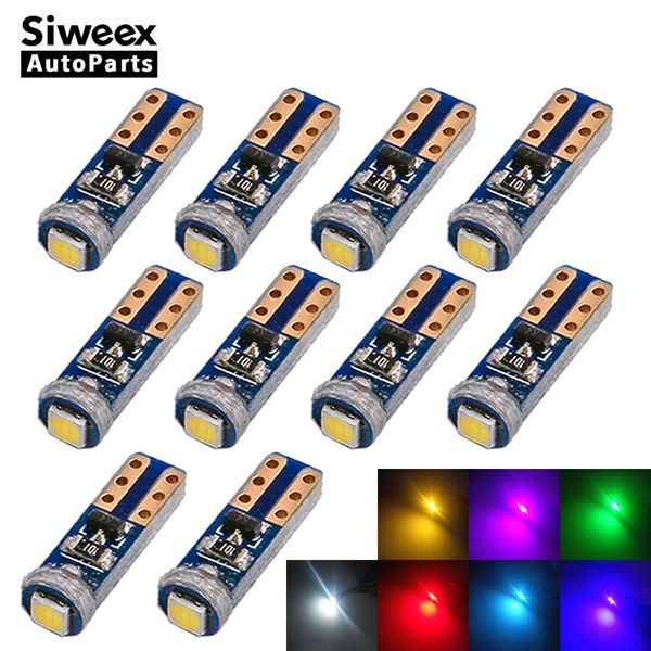 

10x w3w t5 socket 1 smd 3030 car led bulbs canbus error instrument light 12v white blue green pink red yellow ice blue lamp