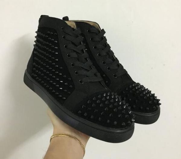 

привет топ бордового шипы повседневная кружевная дорогая обувь 2017 новых мужчины и женщины партии дизайнер кроссовок lovers натуральной кож, Black