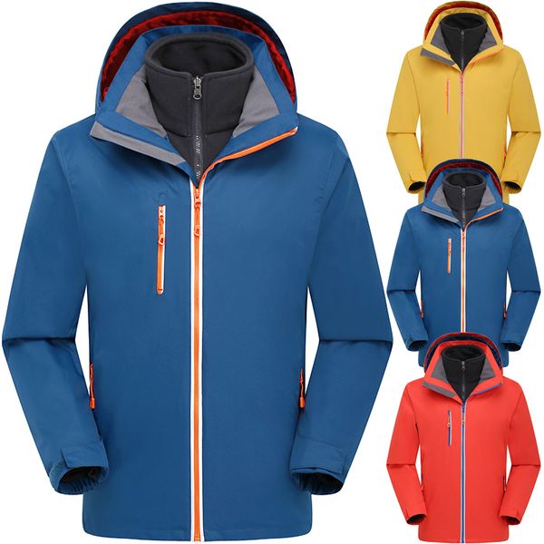 

winter and spring and autumn outdoor sports men women jackets two-piece mountaineering camping ski suits large size xs-xxxl, Blue;black