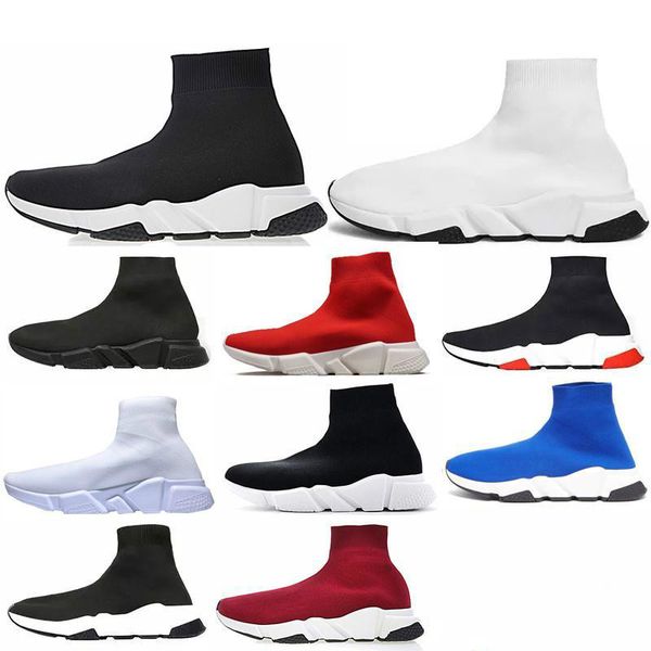 

new designer speed trainer fashion men women socks boots black white blue red pink flat mens trainers sneakers runner casual shoes