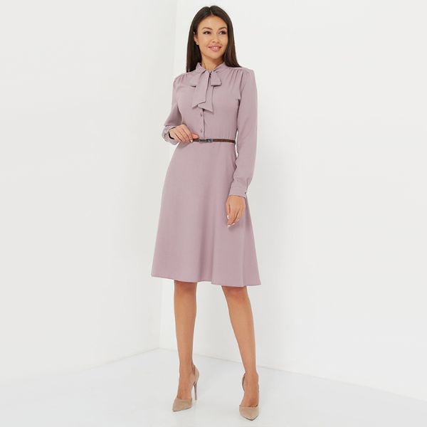 

women casual bow tie a line party dress ladies long sleeve elegant office lady dress 2019 new fashion winter dress solid vintage, Black;gray