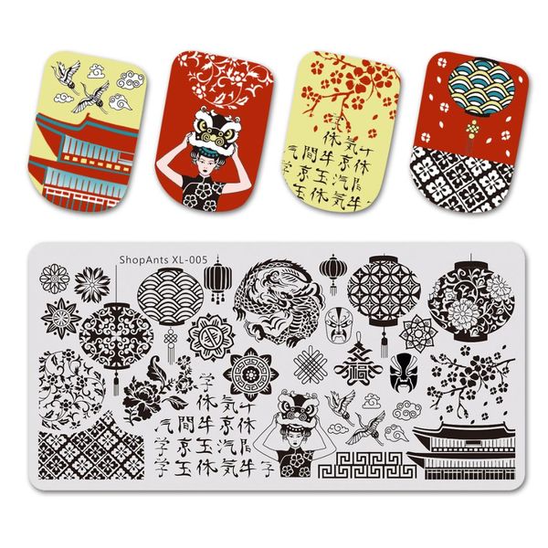 

nail stamping plates 6*12cm chinese character elements nature worlds image nail stencil art stamp template no paper box, White
