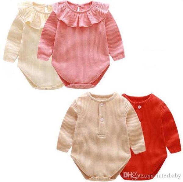 

baby girls rompers kids designer clothes solid jumpsuits long sleeve onesies toddler boutique overalls bodysuits casual climb clothes c5317, Blue