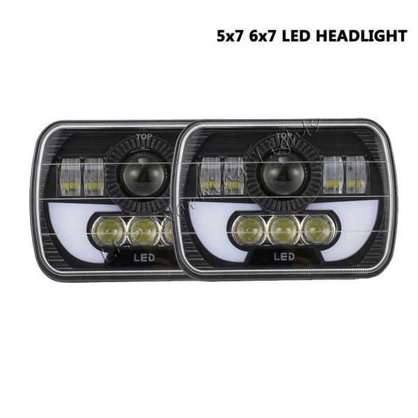 

5x7 6x7 90w led headlight kit hi low beam with running light for 86-95 jeep wrangler yj 84-01 cherokee xj