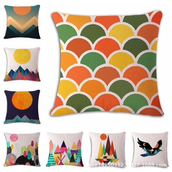 

watercolor inbetweening cotton flax pillow back cushion