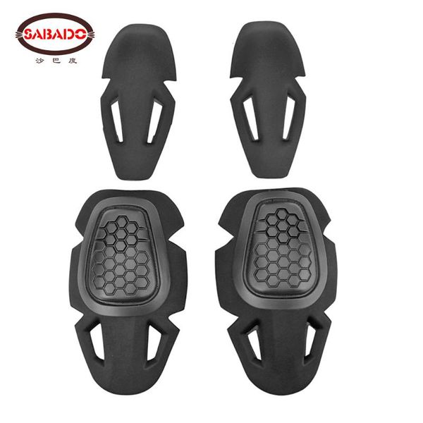 

elbow & knee pads tactical and protective set for g4 combat uniform paintball hunting universal sports safety accessories, Black;gray
