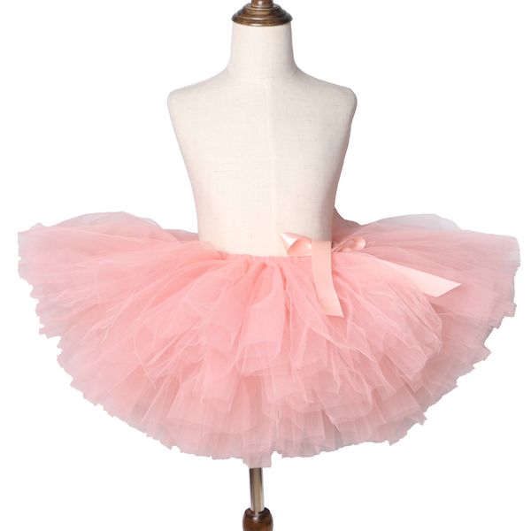 

peach girls tutu skirt kids princess tulle girls skirts performance ballet dance tutu pettiskirt baby girl birthday party skirt