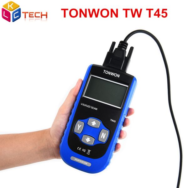 

10pcs dhl tonwon tw45 code scanner oem level diagnostic scan tool for most v--w/a-u--di vehicles sold worldwide since 1990