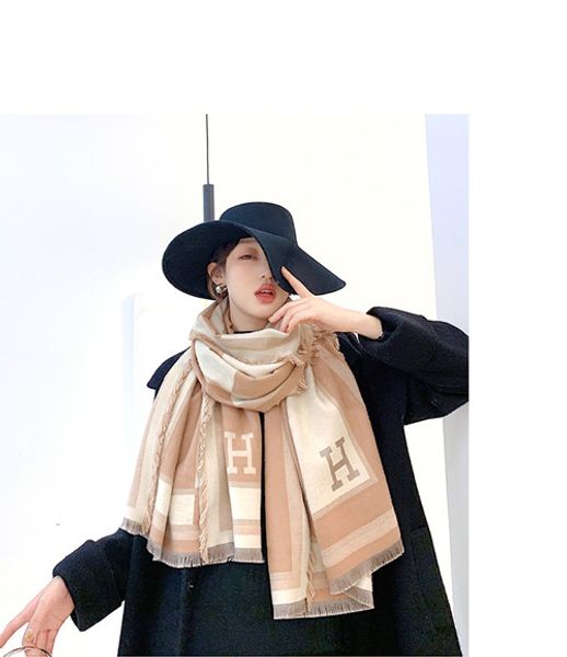 

quality classic winter cashmere printed high style broadcloth large-lattice scarf high-quality scarf, wool 180*65cm ruwjk, White;black