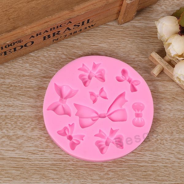 Stampo in silicone a forma di bowknot Stampo per papillon per uso alimentare fai-da-te Biscotti per torte Strumento per cottura in gel di silice Cucina Decorazione per fondente BC BH2773