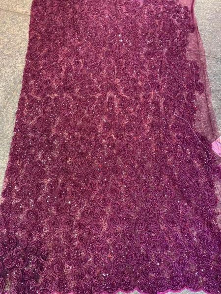 

new 2020 african net lace fabric, gold line elegant nigerian wedding lace fabrics 5 yards stones french tulle, Pink;blue