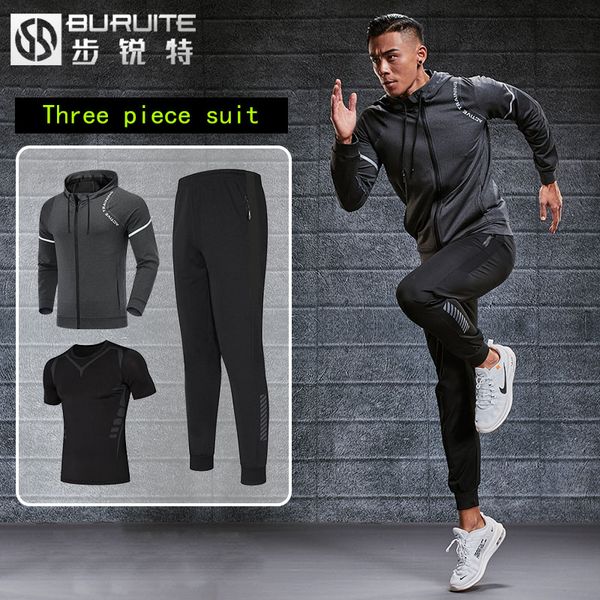 

fitness suit men's fast dry and tight running equipment in autumn outdoor fast dry clothes gym basketball training suit, White;black