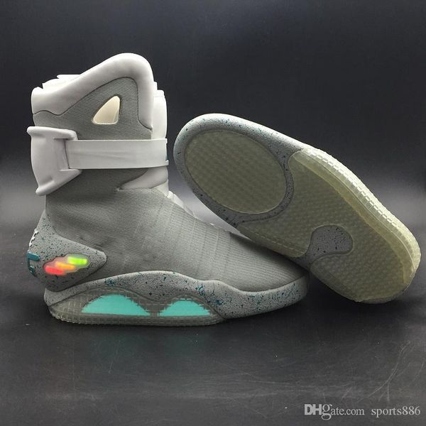

air mag sneakers marty mcfly led shoes back to the future light up shoes men grey red black glow in the dark with shoes box quality