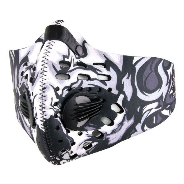 

respirator filtration activated carbon breathable mask breathing portable outdoor riding warmth anti-pollution skiing half face, Black