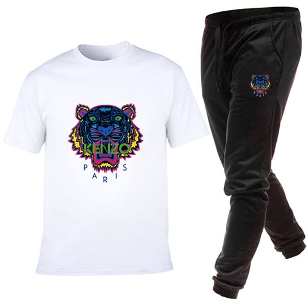 

20ss new tracksuit fashion men sportswear two piece sets all cotton fleece thick hoodie+pants sporting suit 05, White