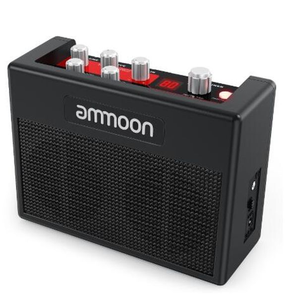 

ammoon pockamp guitar amplifier built-in multi-effects 80 drum rhythms support tuner tap tempo function with power adapter