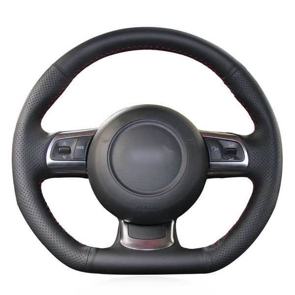 

black artificial leather car steering wheel cover for audi tt 2008-2013