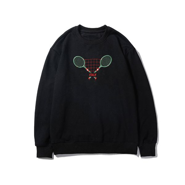 

мода женщин людей конструктора марка sweatershirts теннисную ракетку печать повседневный пуловер sweatershirt top quality luxury spring b101, Black
