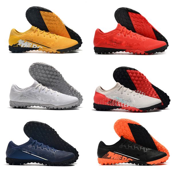 

2020 mens soccer shoes mercurial vapors 13 pro tf indoor soccer cleats cr7 cristiano ronaldo football boots us6.5-11, Black