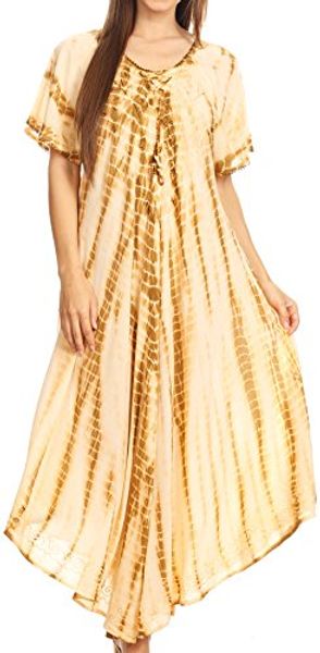 

sakkas melika tie dye caftan dress, Black;gray