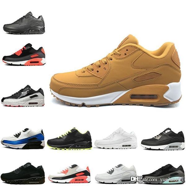 

selling classic 90 men women casual shoes black red white sports trainer air cushion surface breathable sports shoes 36-45