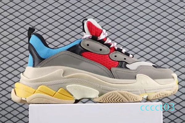 

2020 fashion crystal bottom paris 17fw triple s clear sole mens designer sneakers vintage dad platform women luxury casual trainers cct3, Black