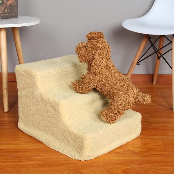 

3 layers dog stairs ramp ladder indoor animal soft steps ramp ladder portable with cover for small puppy cats pets bed supplies