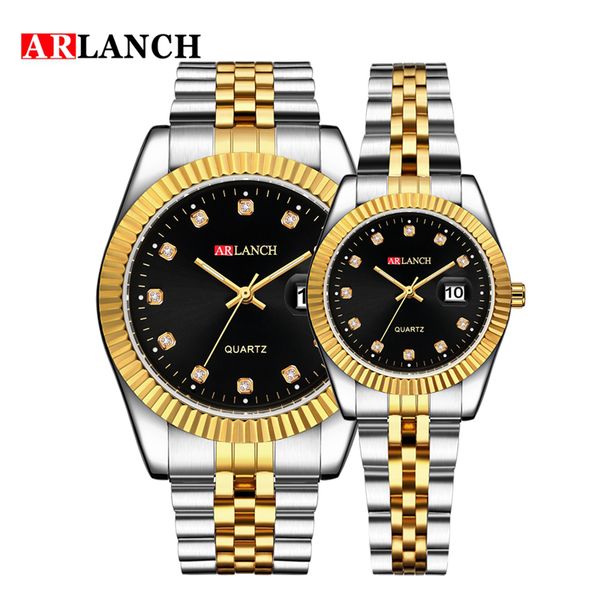 

couple watch business quartz wristwatches casual calendar clock luminous hands relogio masculino for women men, Slivery;brown
