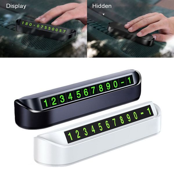 

car styling temporary parking card phone number plate magnetic telephone case sun-proof