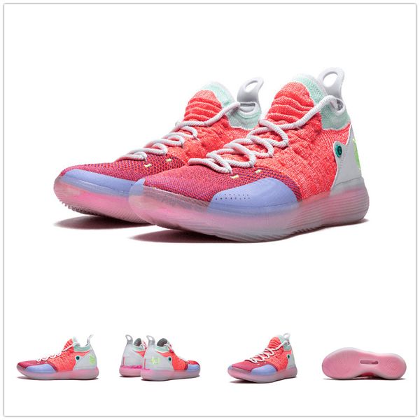 

2018 KD 11 баскетбольная обувь черный серый персидский фиолетовый хлор синий кроссовки Кевин Дюрант 11s дизайнерская обувь мужские тренеры обуви с коробкой