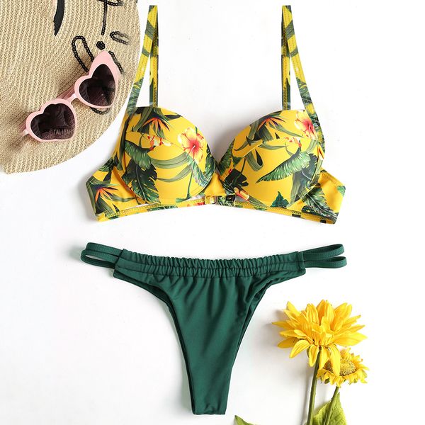 

girl mini bikini set women micro bikinis deep v thong bottom summer print swimsuit push up beachwear swimwear g string, White;black