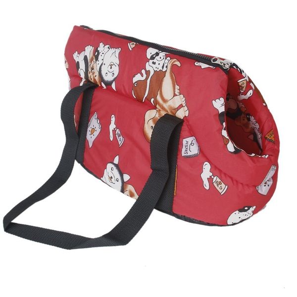 

soft carry shoulder travel bag handbag for small size dog / cat-red