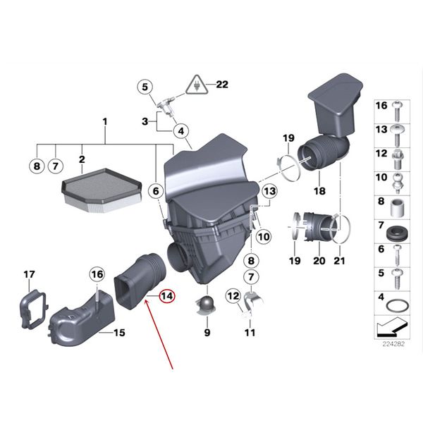 

air duct air intake manifold suitable for 5 series f07b mwf10 f18 520i 520li 528i 2009-2017 filter inlet ventilation duct