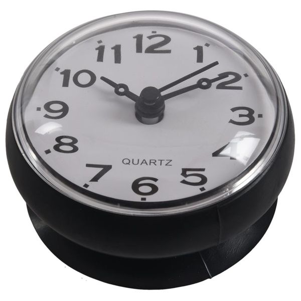 

7cm waterproof kitchen bathroom shower clock suction cup sucker wall black