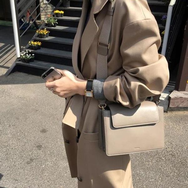 

casual small flap bag women shoulder bag multi-layer handbag female crossbody messenger vintage grain