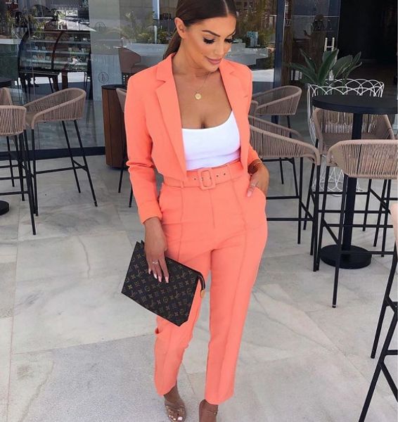 

женский маленький костюм модный костюм без застежки из двух частей новый сплошной цвет женский маленький костюм, White;black