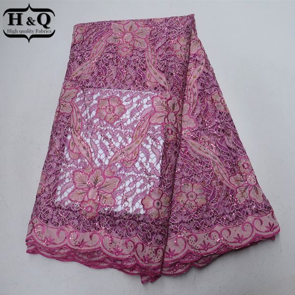 

new pink african lace fabric with sequins french water soluble lace fabric embroidery chiffon patchwork, Pink;blue