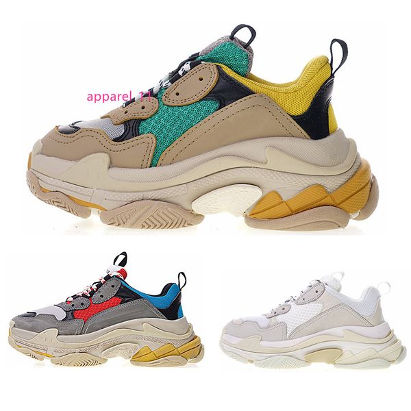 

fashion paris 17fw triple-s shoes sneaker triple s casual dad shoes for men women beige black sports tennis shoes size 36-45